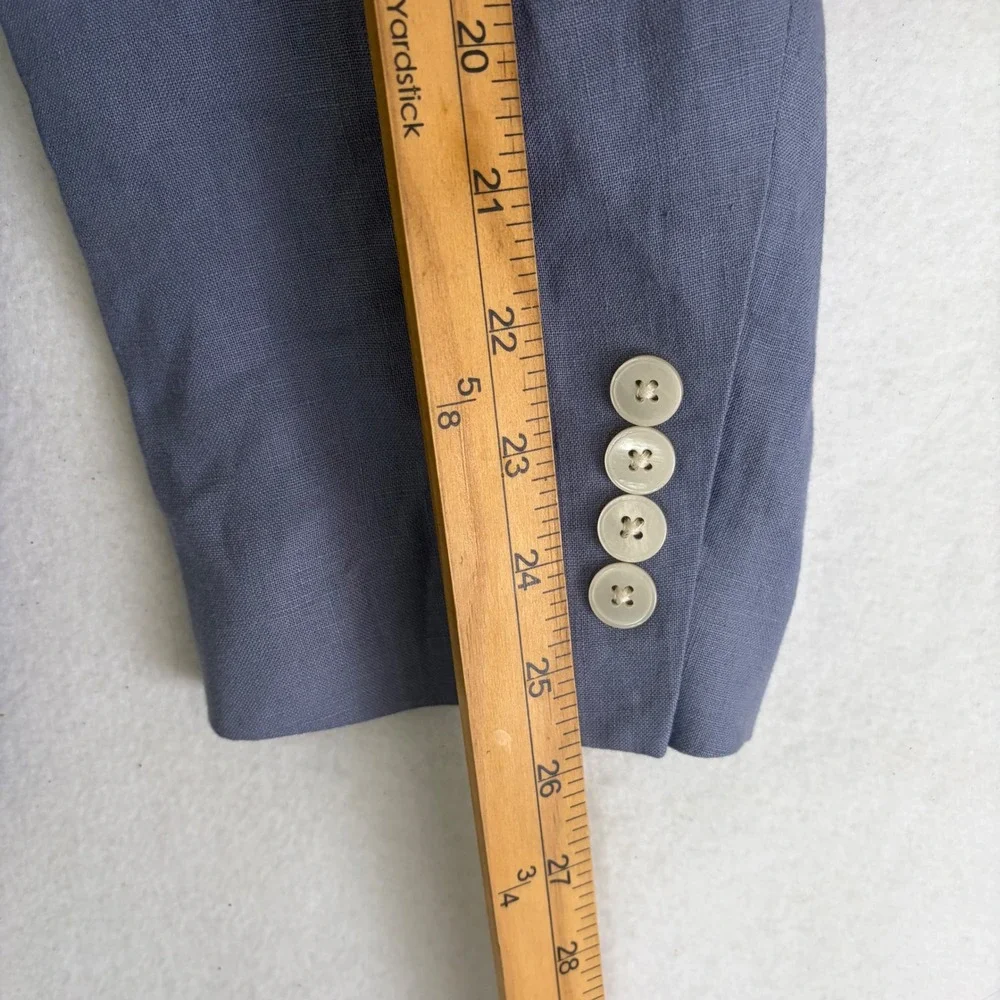 Lauren Ralph Lauren Blazer Jacket Mens 48R Blue 100% Linen 2-Button Sport Coat